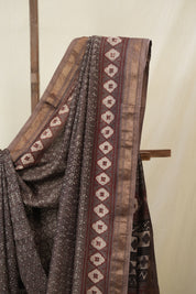 Kashish Brown HBP Cotton Silk Saree With Maheshwari Border - SRKBCSS1609