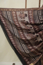 Kashish Brown HBP Cotton Silk Saree With Maheshwari Border - SRKBCSS1609