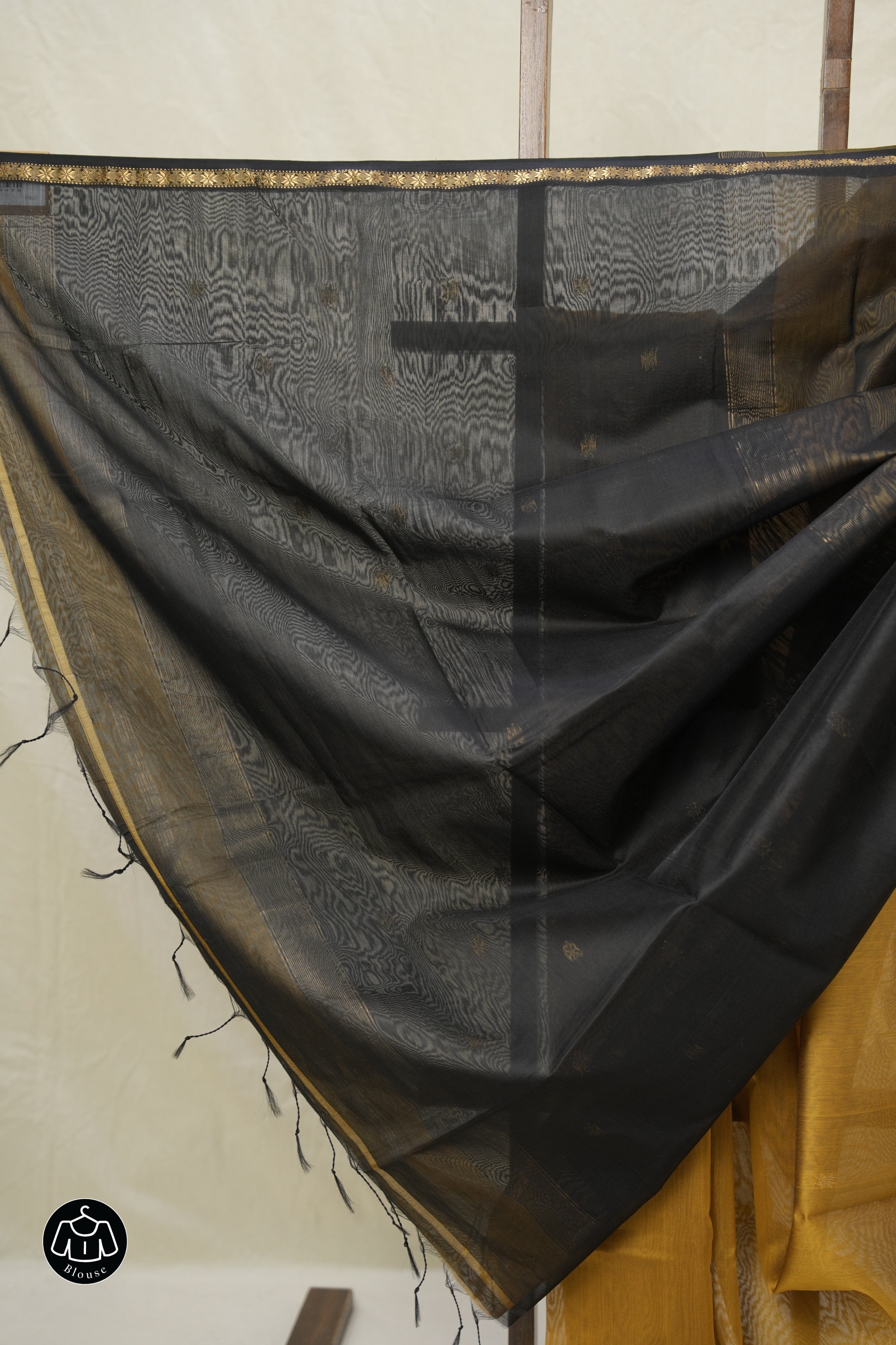 Metallic Gold Maheshwari Saree - SRMGMS988