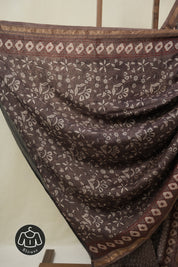 Kashish Brown HBP Cotton Silk Saree With Maheshwari Border - SRKBCSS1609