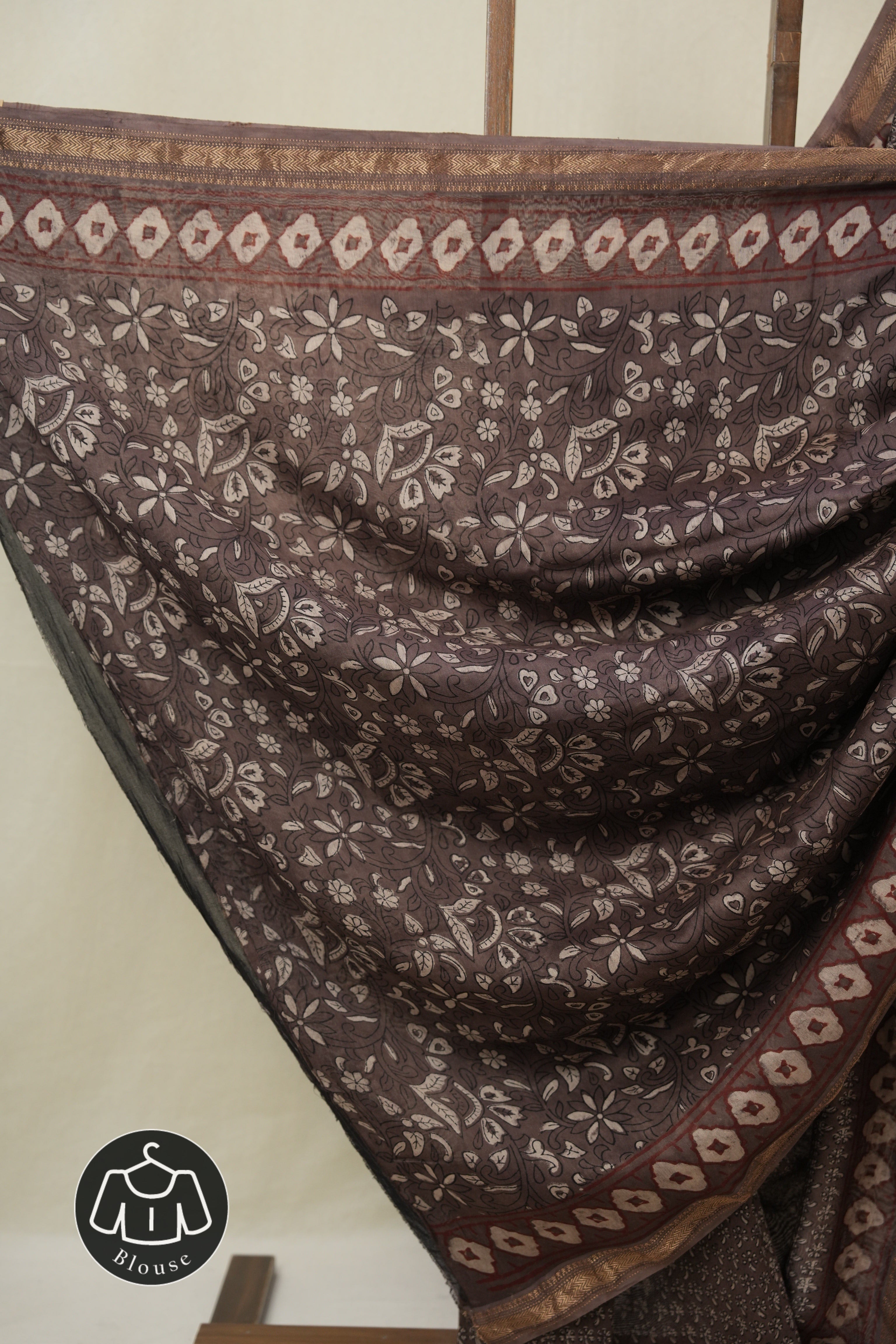 Kashish Brown HBP Cotton Silk Saree With Maheshwari Border - SRKBCSS1609