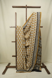Mustard HBP Cotton Saree - SRMCS3636