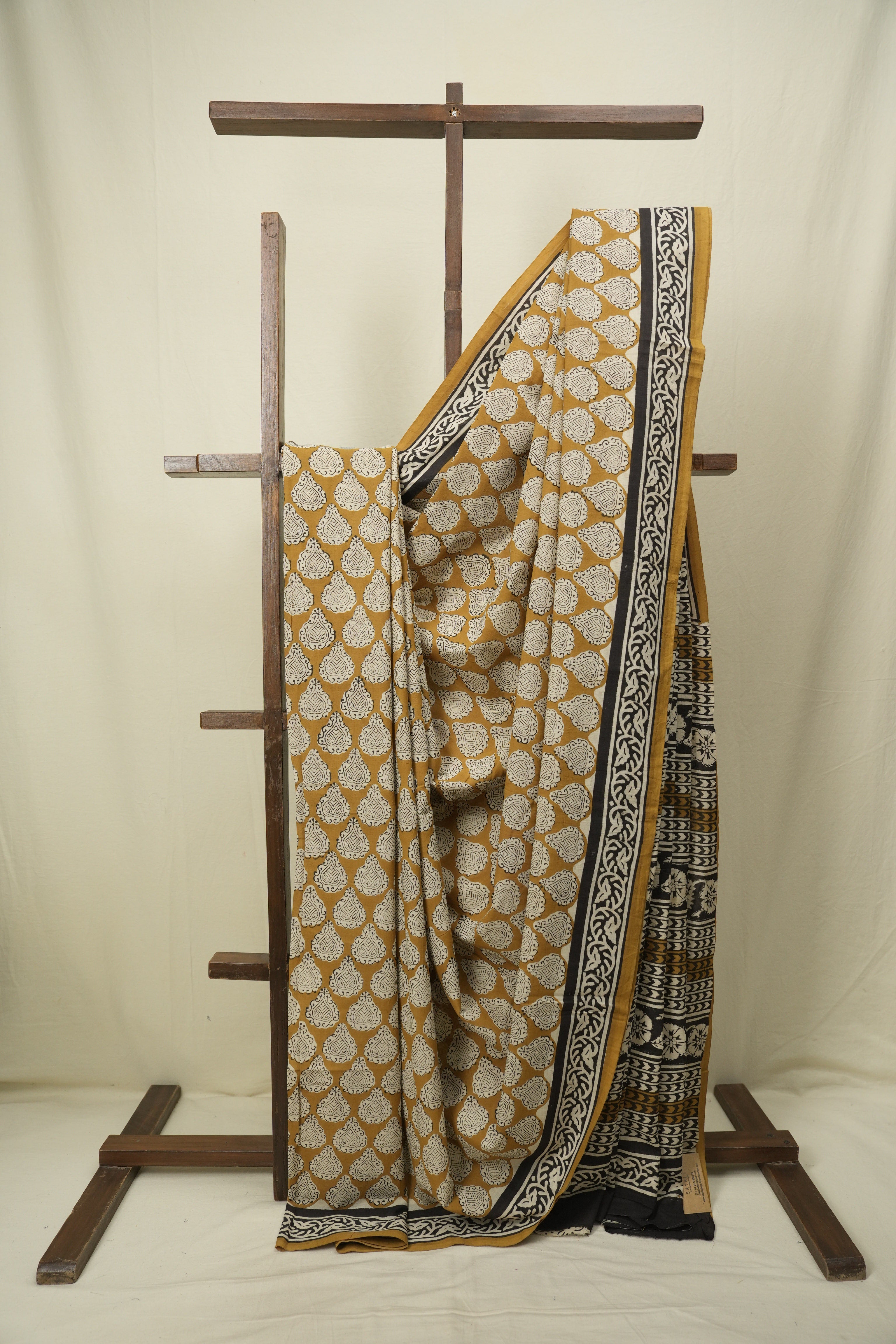 Mustard HBP Cotton Saree - SRMCS3636