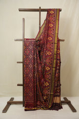 Maroon Rajkot Patola Silk Saree - SRMRPSS604