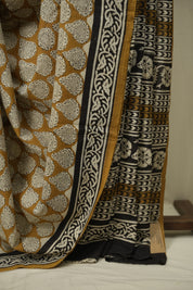 Mustard HBP Cotton Saree - SRMCS3636