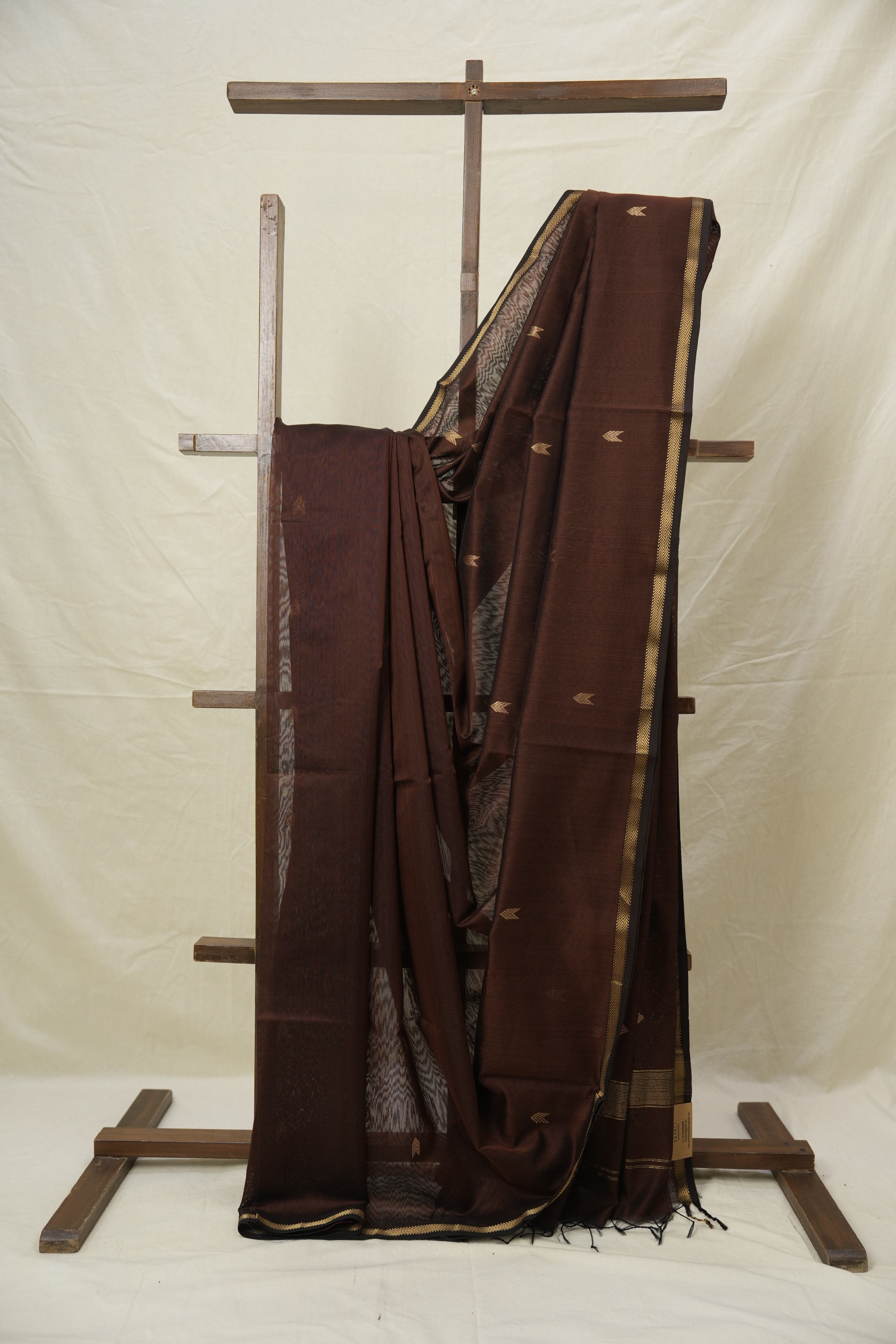Coffee Brown Maheshwari Saree - SRCBMS986