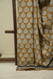Mustard HBP Cotton Saree - SRMCS3636