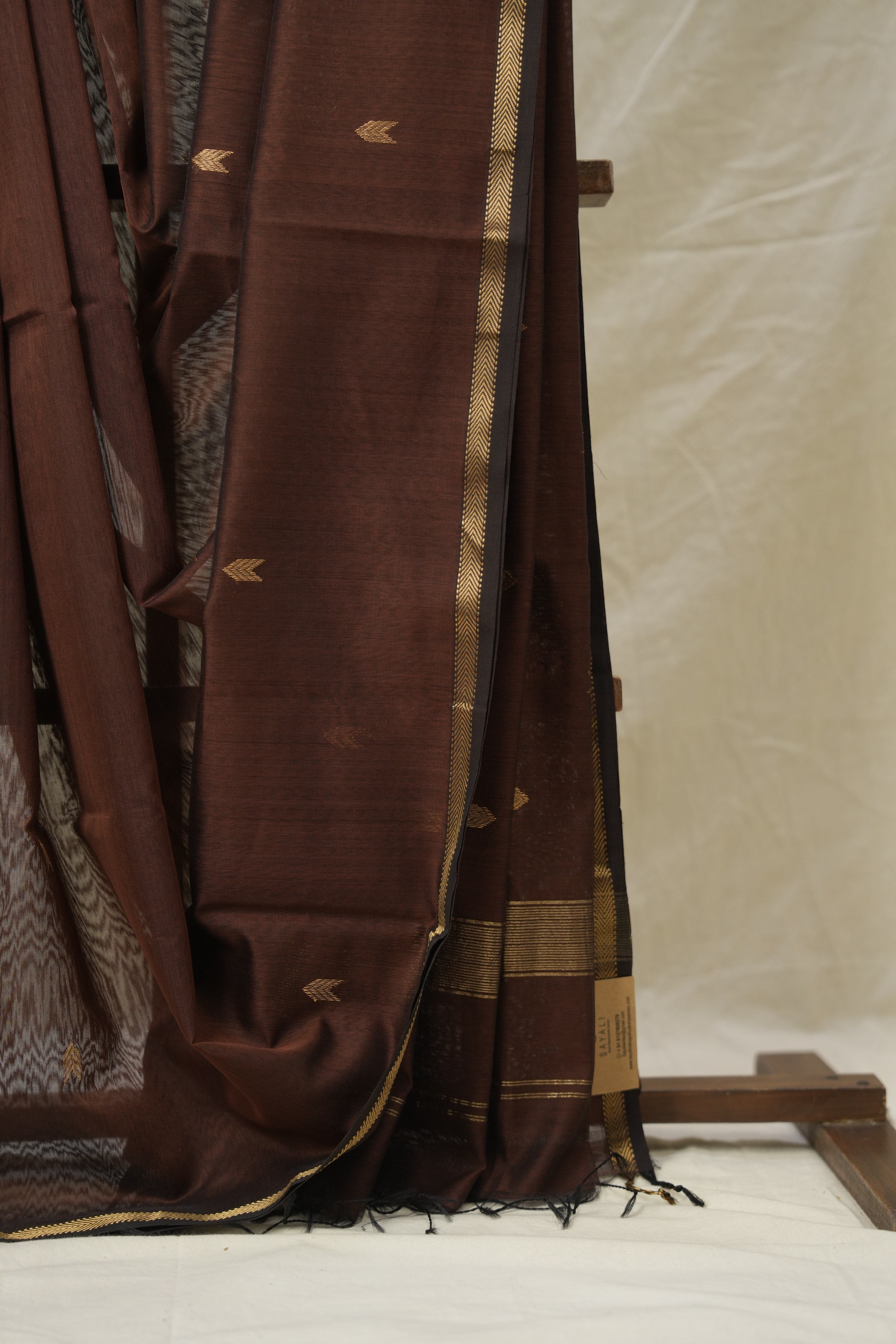 Coffee Brown Maheshwari Saree - SRCBMS986