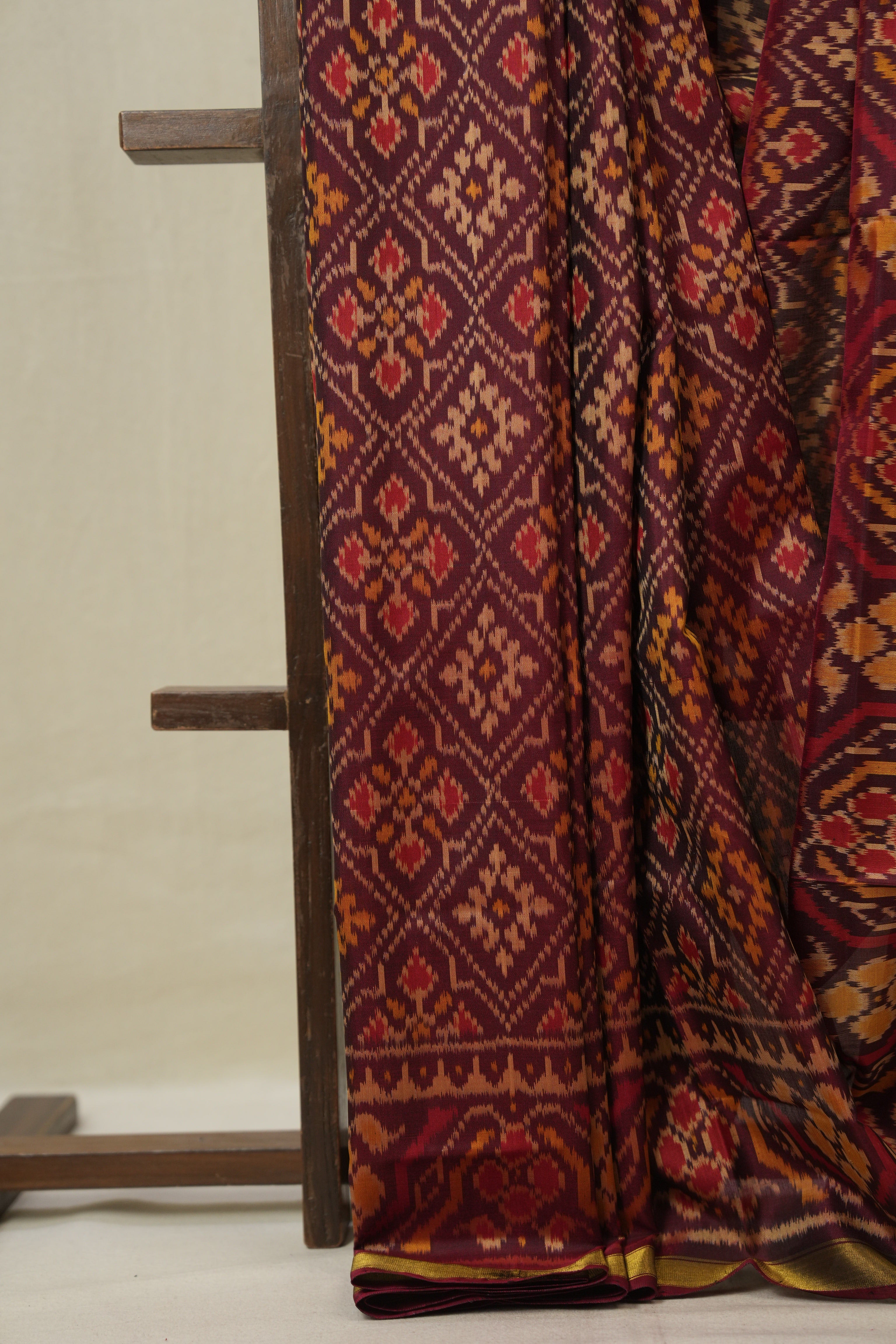 Maroon Rajkot Patola Silk Saree - SRMRPSS604