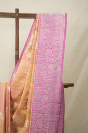 Orange Pink Tussar Banarasi Silk Saree - SROPBSS835