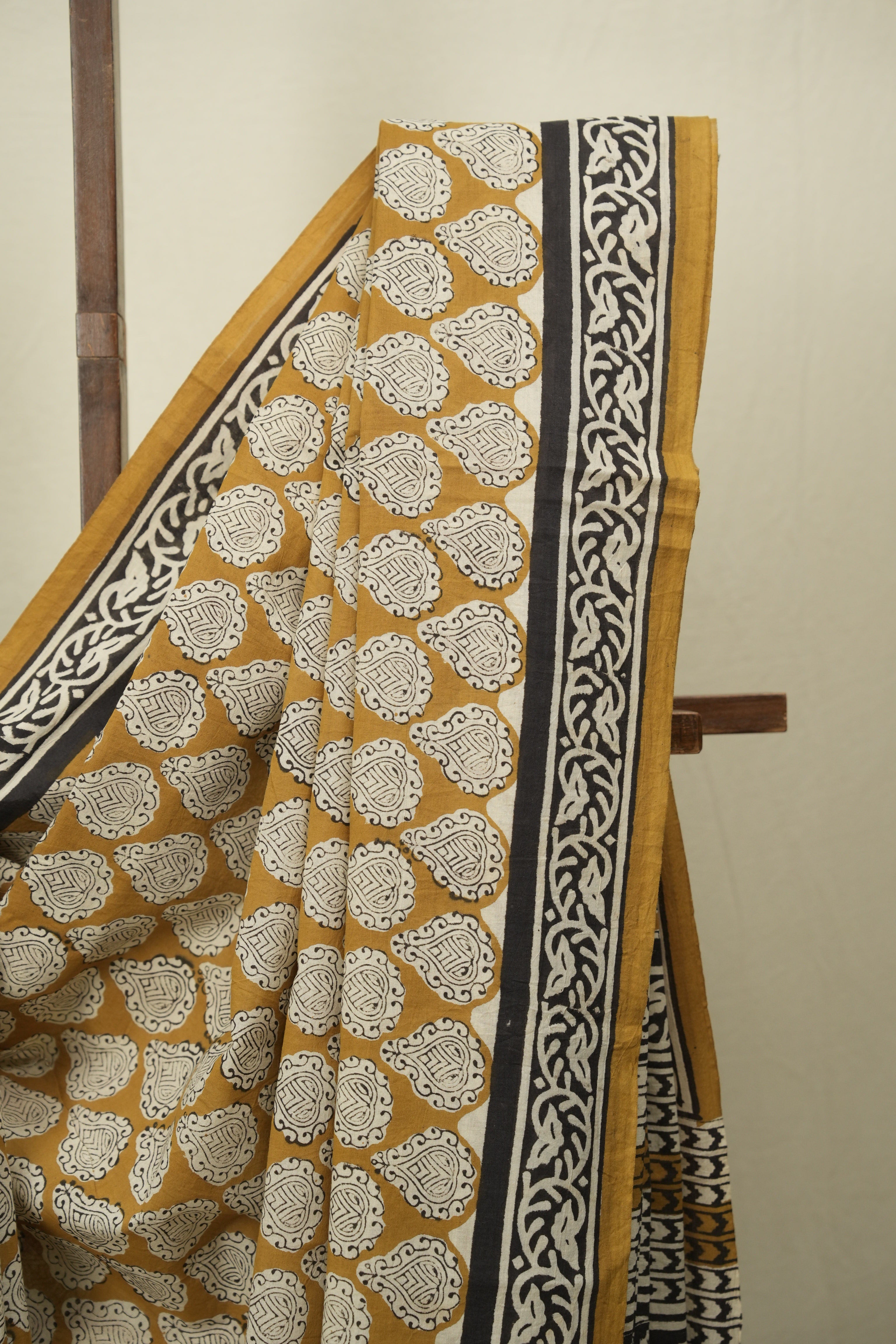 Mustard HBP Cotton Saree - SRMCS3636