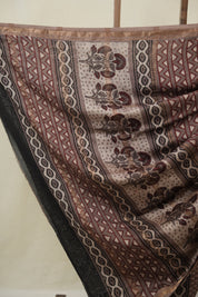 Brown HBP Cotton Silk Saree With Maheshwari Border - SRBCSS1610