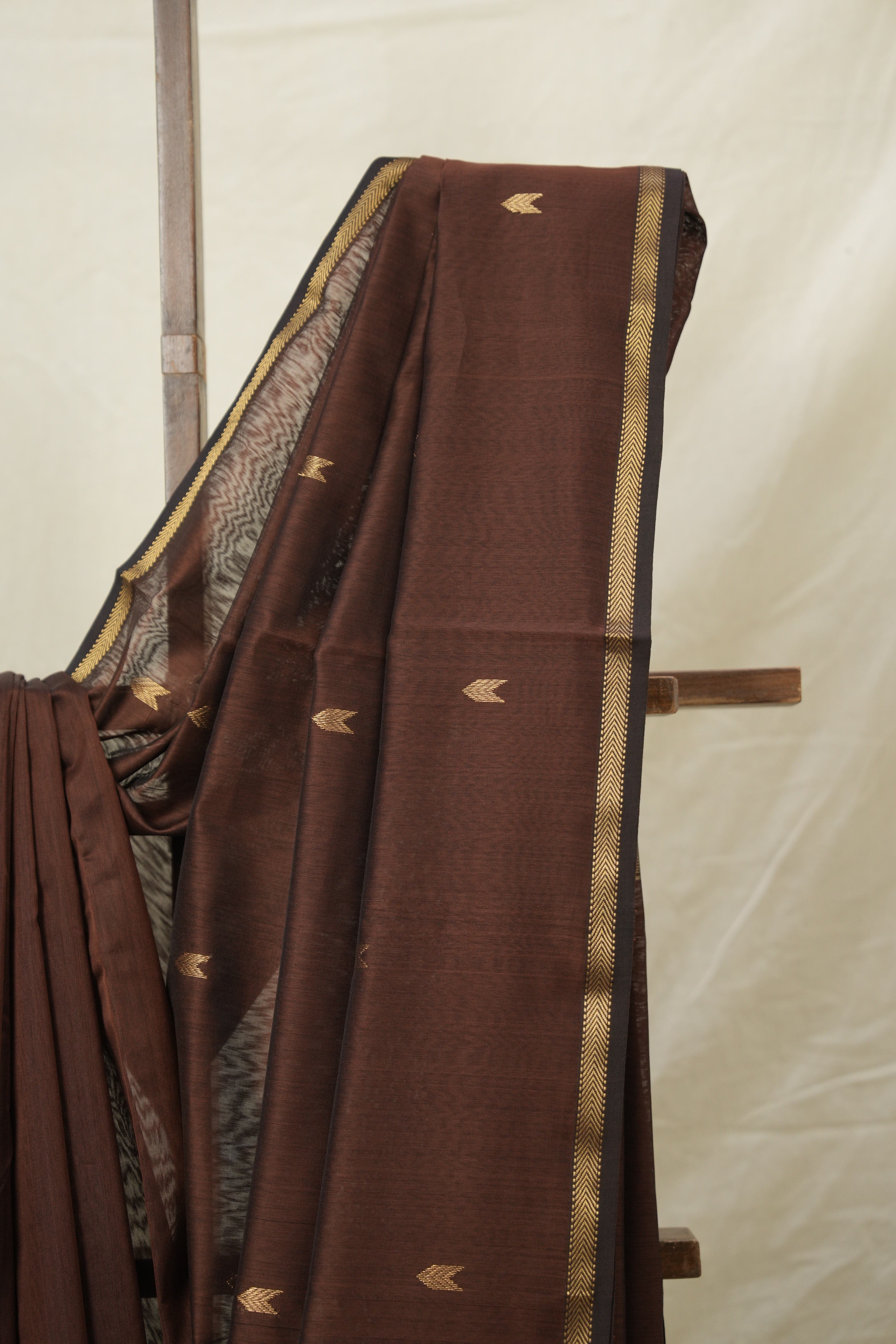 Coffee Brown Maheshwari Saree - SRCBMS986