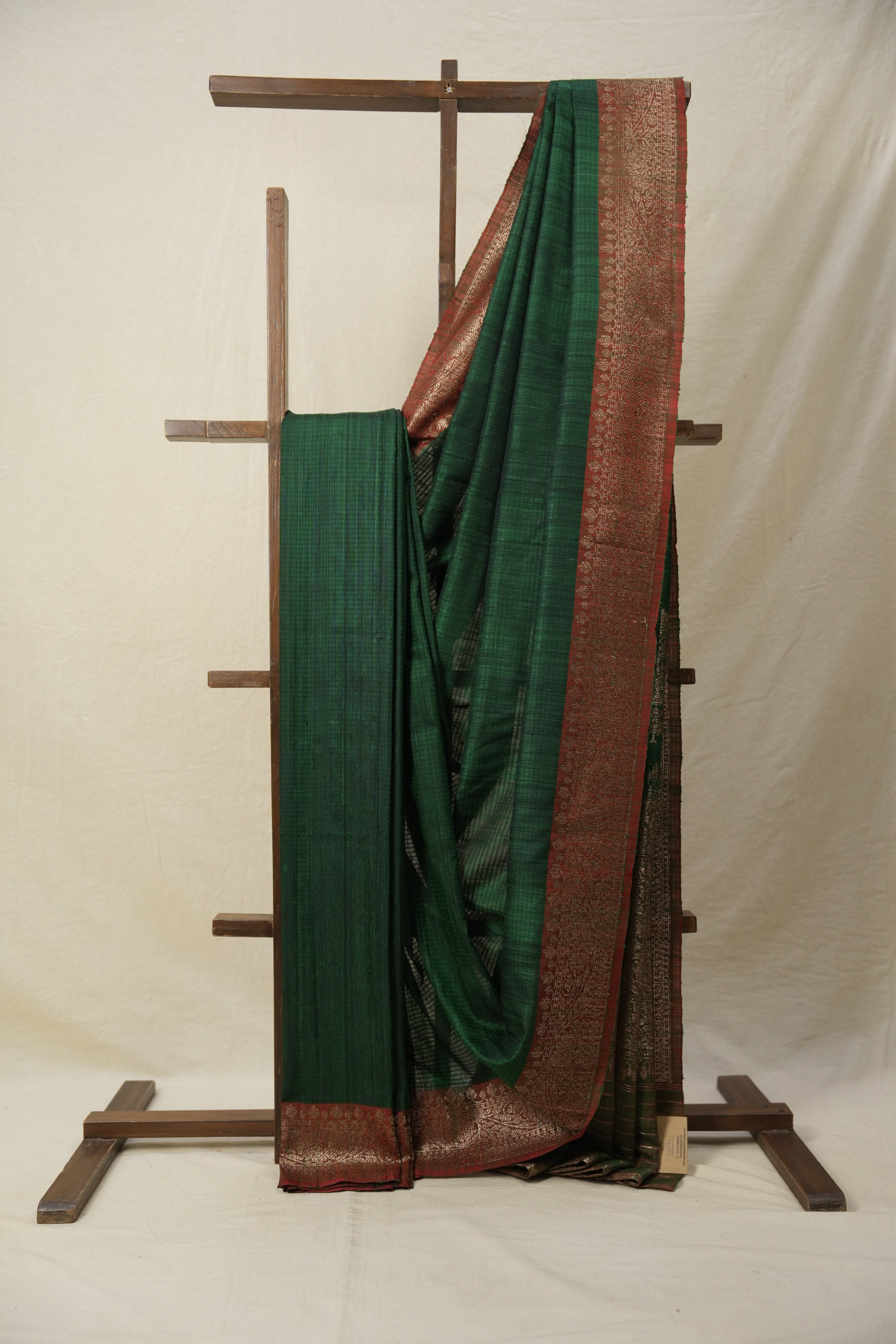 Grass Green Tussar Banarasi Silk Saree - SRGGBSS830