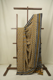 Mustard HBP Cotton Saree - SRMCS3638