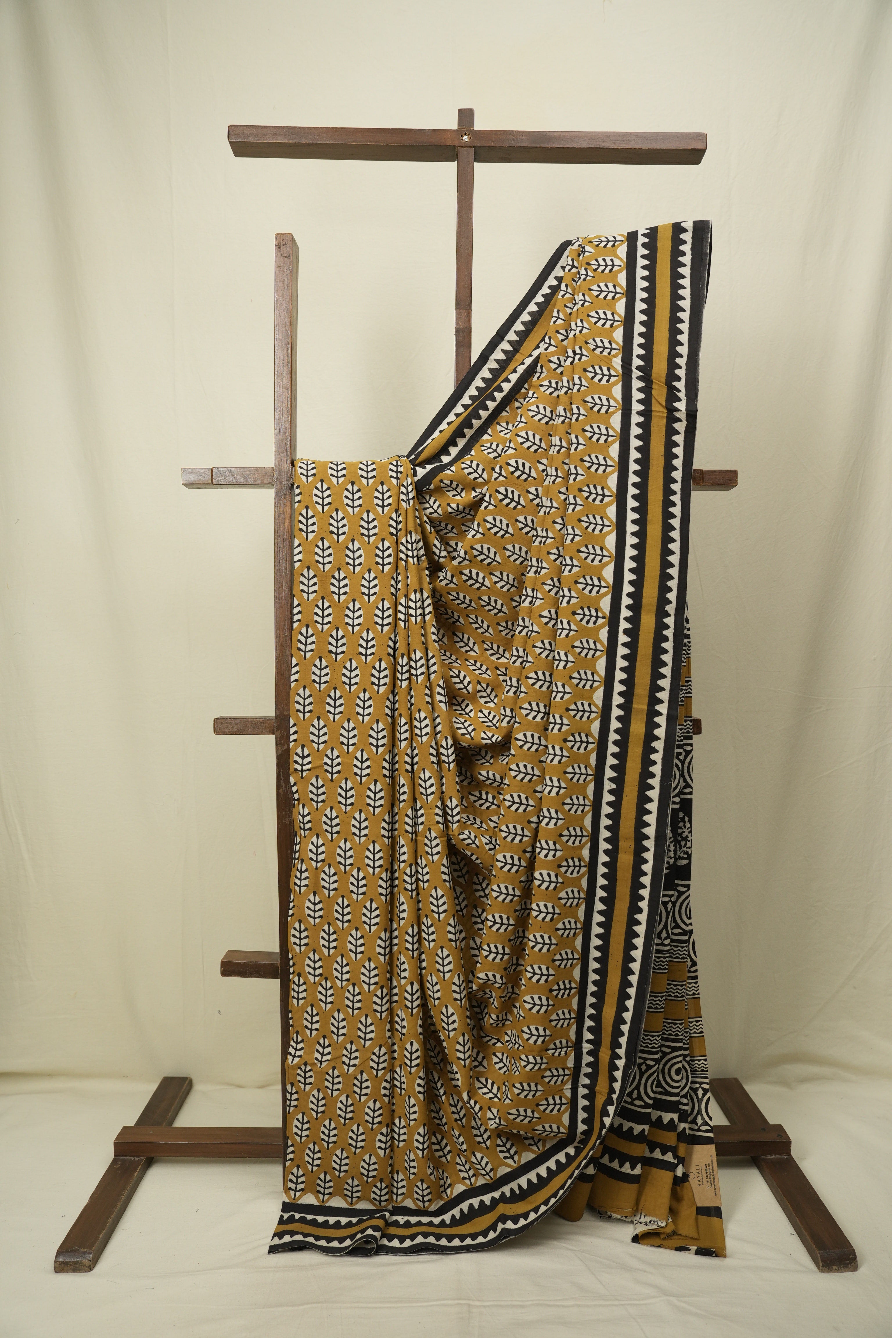 Mustard HBP Cotton Saree - SRMCS3638