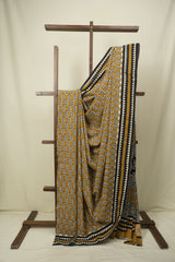 Mustard HBP Cotton Saree - SRMCS3638
