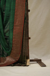 Grass Green Tussar Banarasi Silk Saree - SRGGBSS830