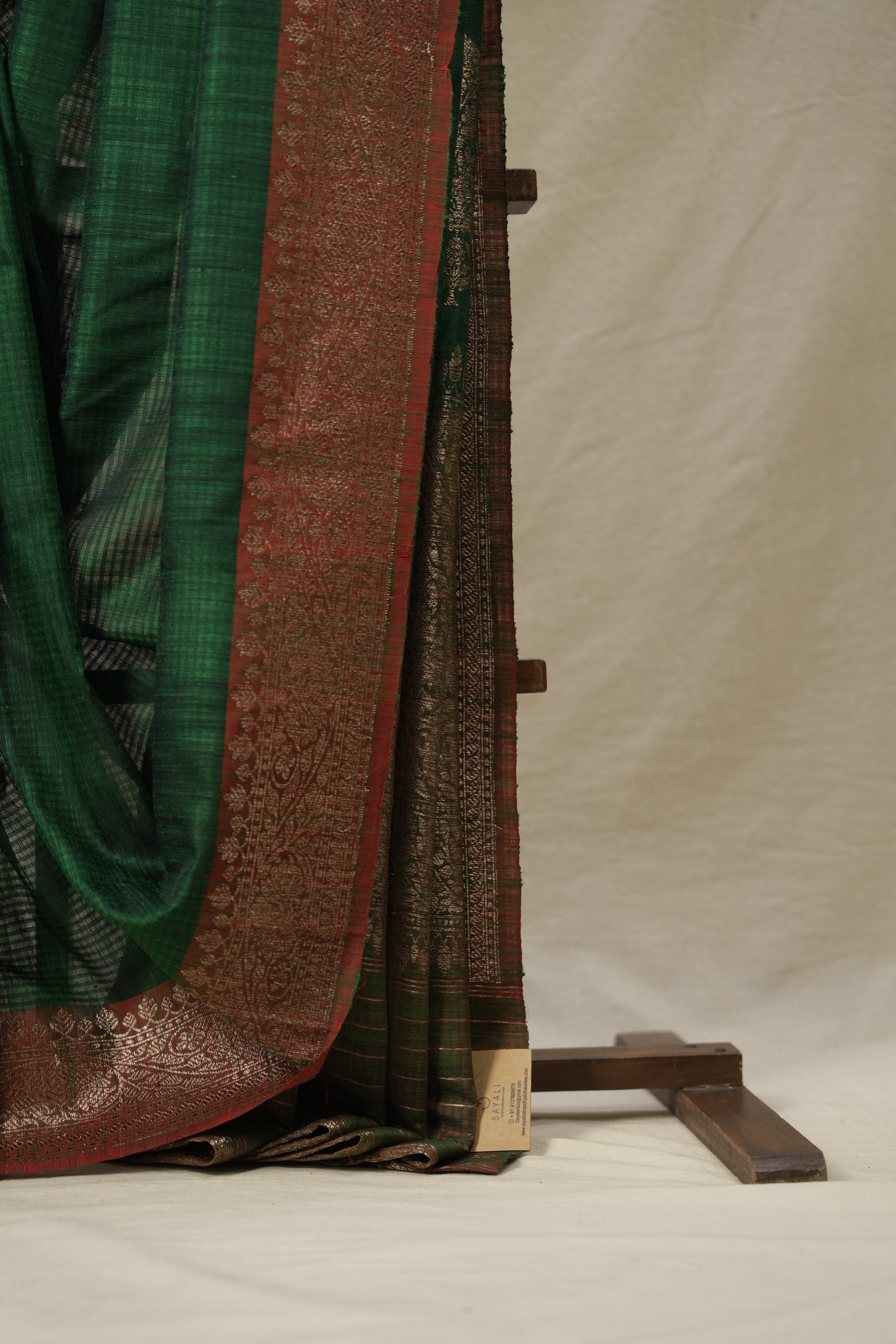 Grass Green Tussar Banarasi Silk Saree - SRGGBSS830