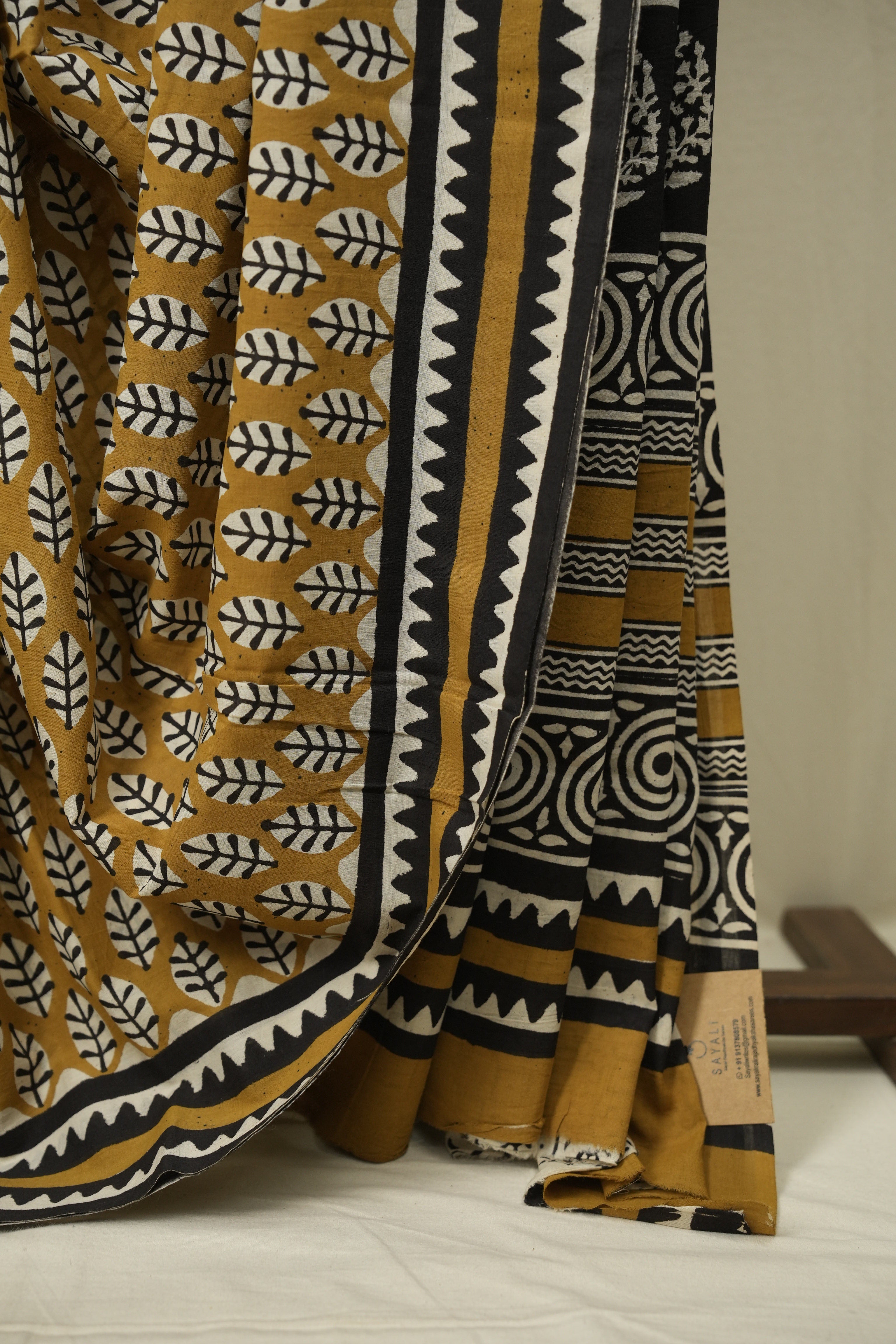 Mustard HBP Cotton Saree - SRMCS3638