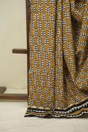 Mustard HBP Cotton Saree - SRMCS3638
