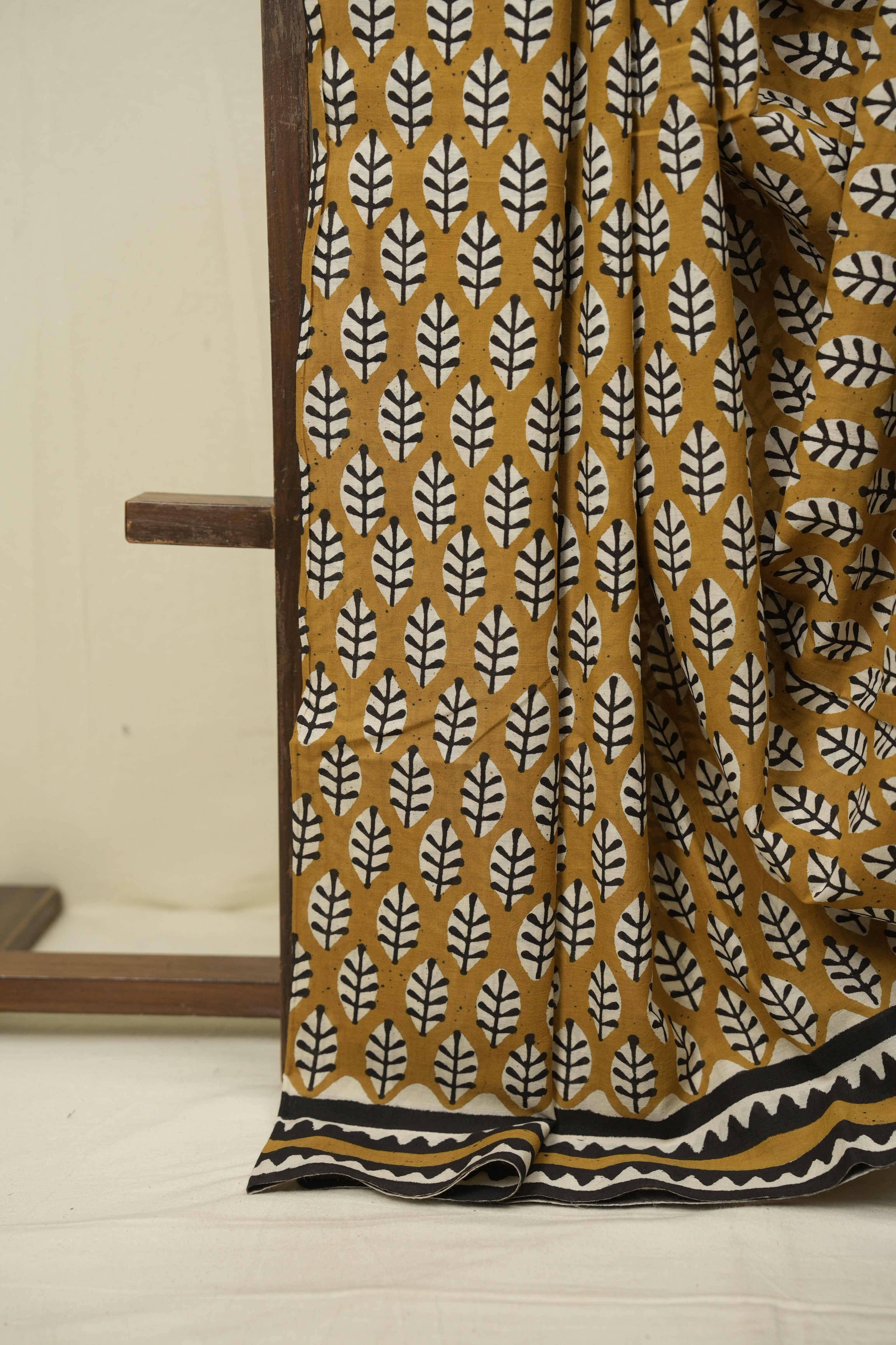 Mustard HBP Cotton Saree - SRMCS3638