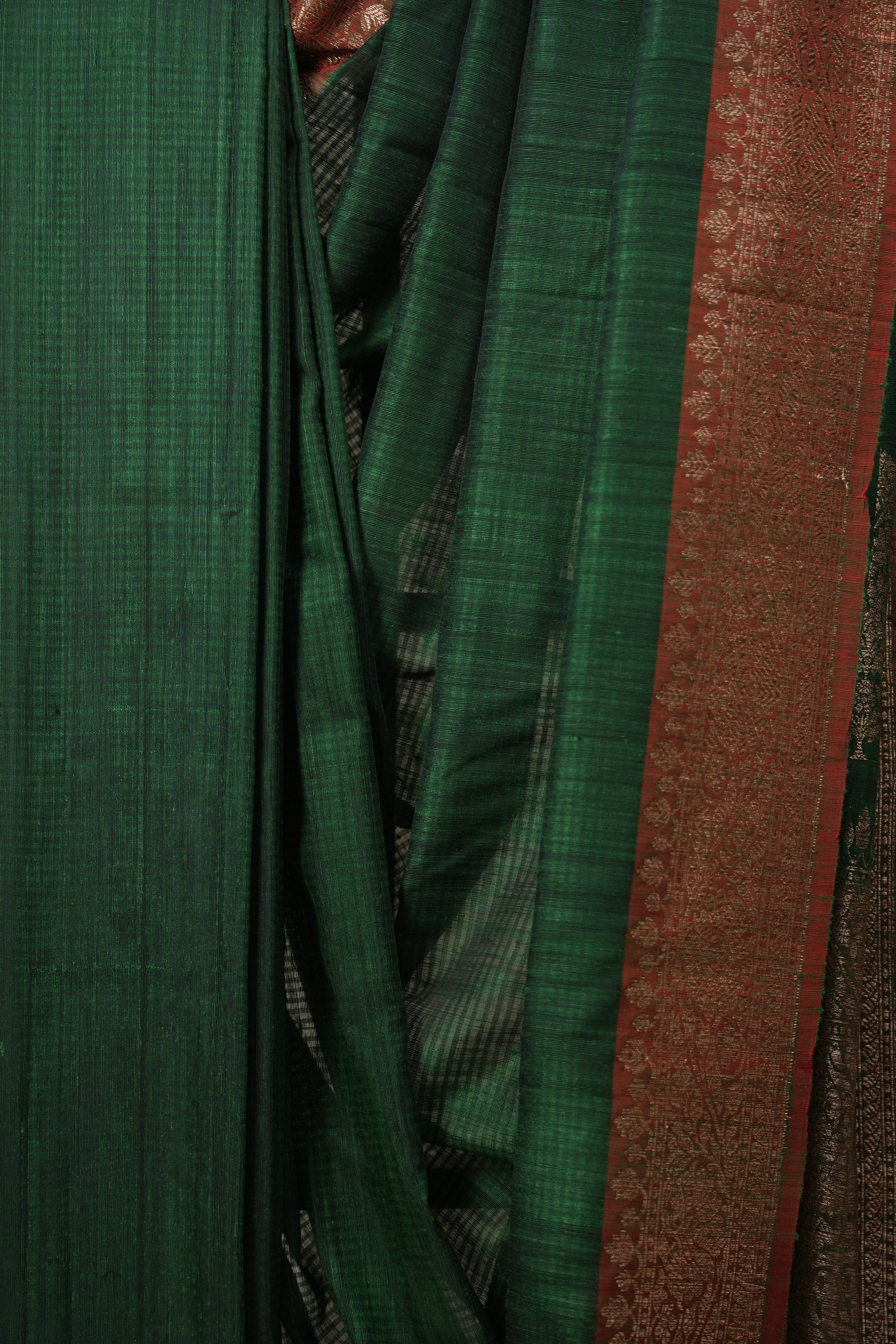 Grass Green Tussar Banarasi Silk Saree - SRGGBSS830