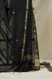 Black Maheshwari Saree - SRBMS989