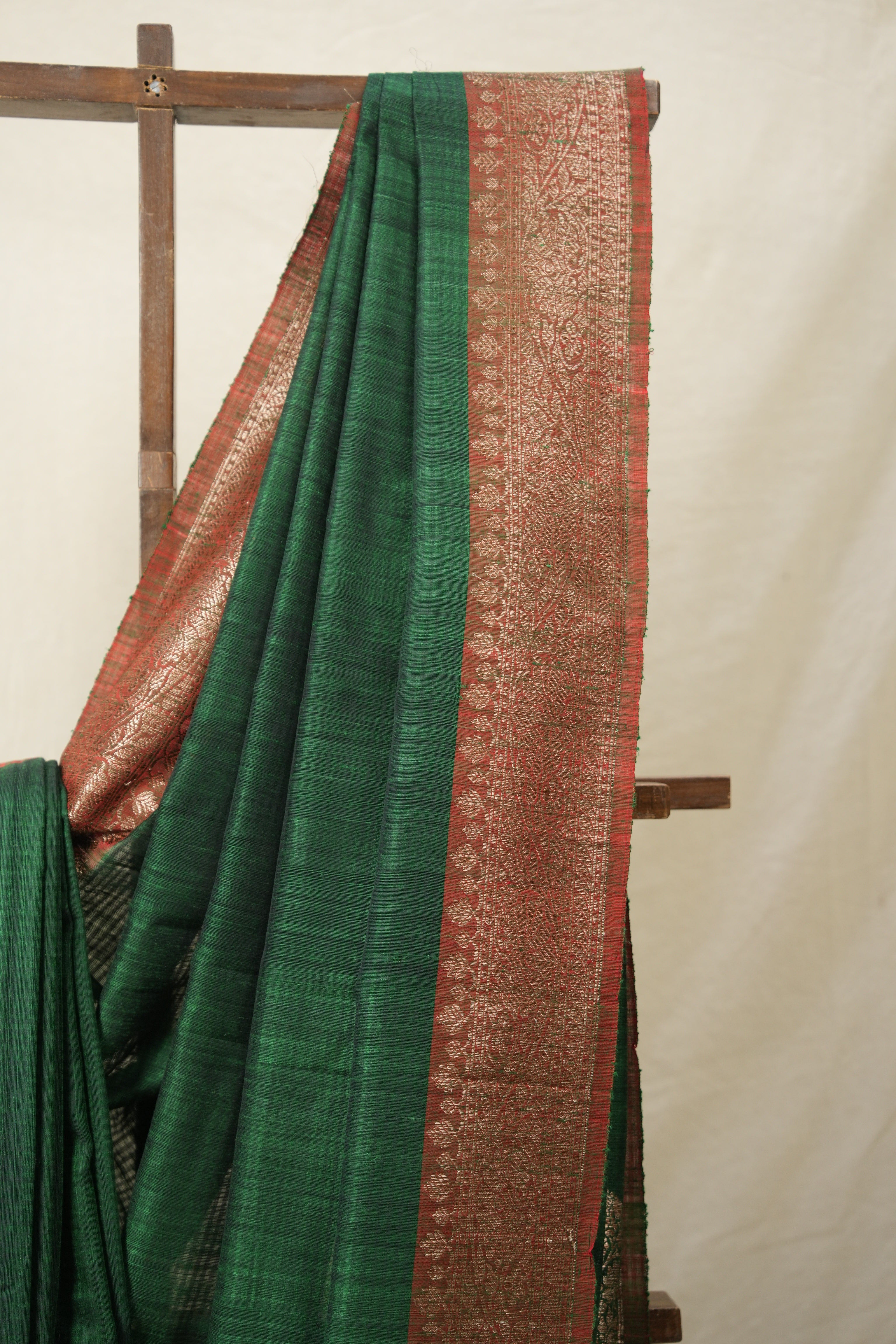 Grass Green Tussar Banarasi Silk Saree - SRGGBSS830
