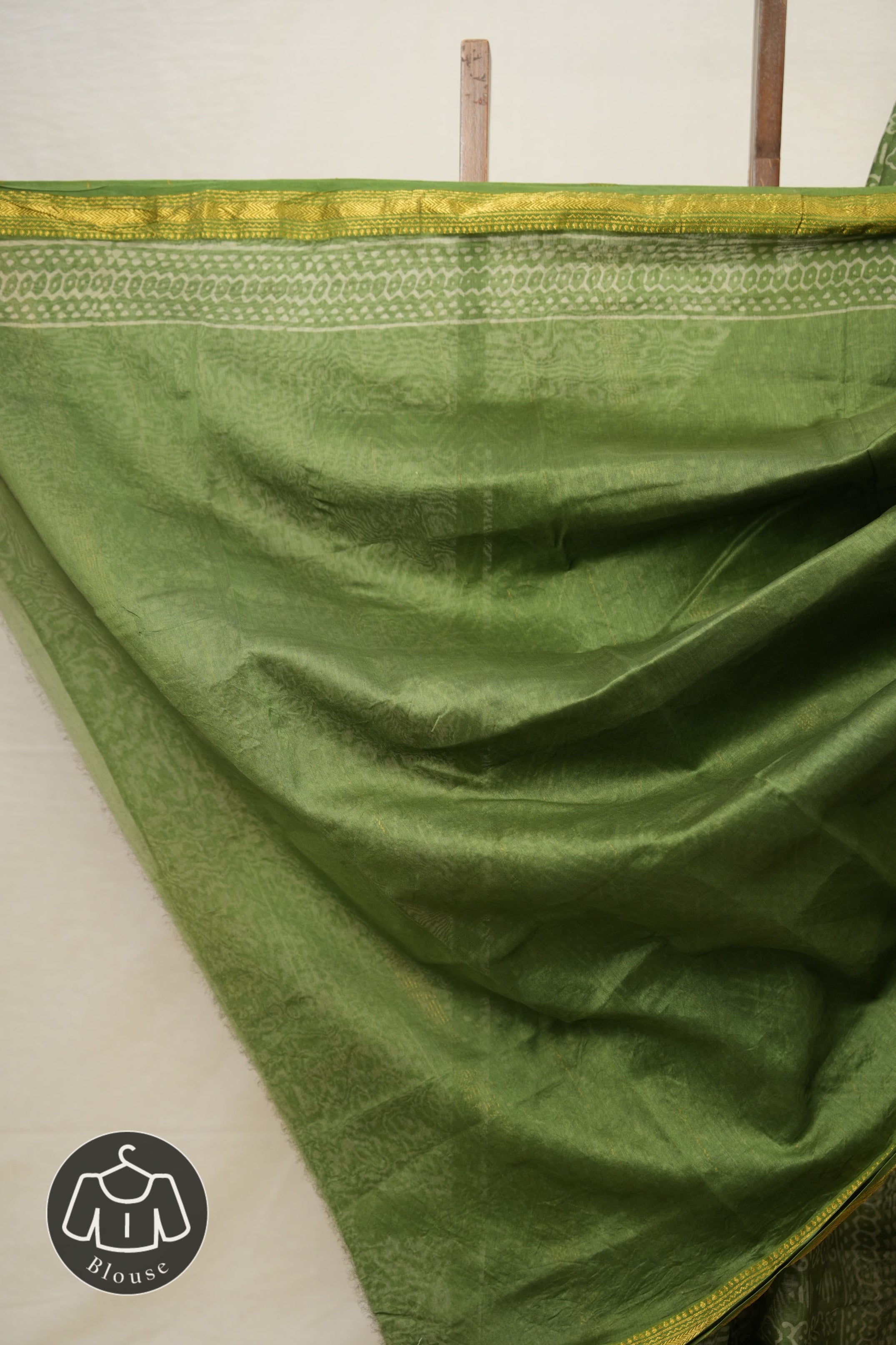 Green HBP Cotton Silk Saree With Maheshwari Border - SRGCSS1300