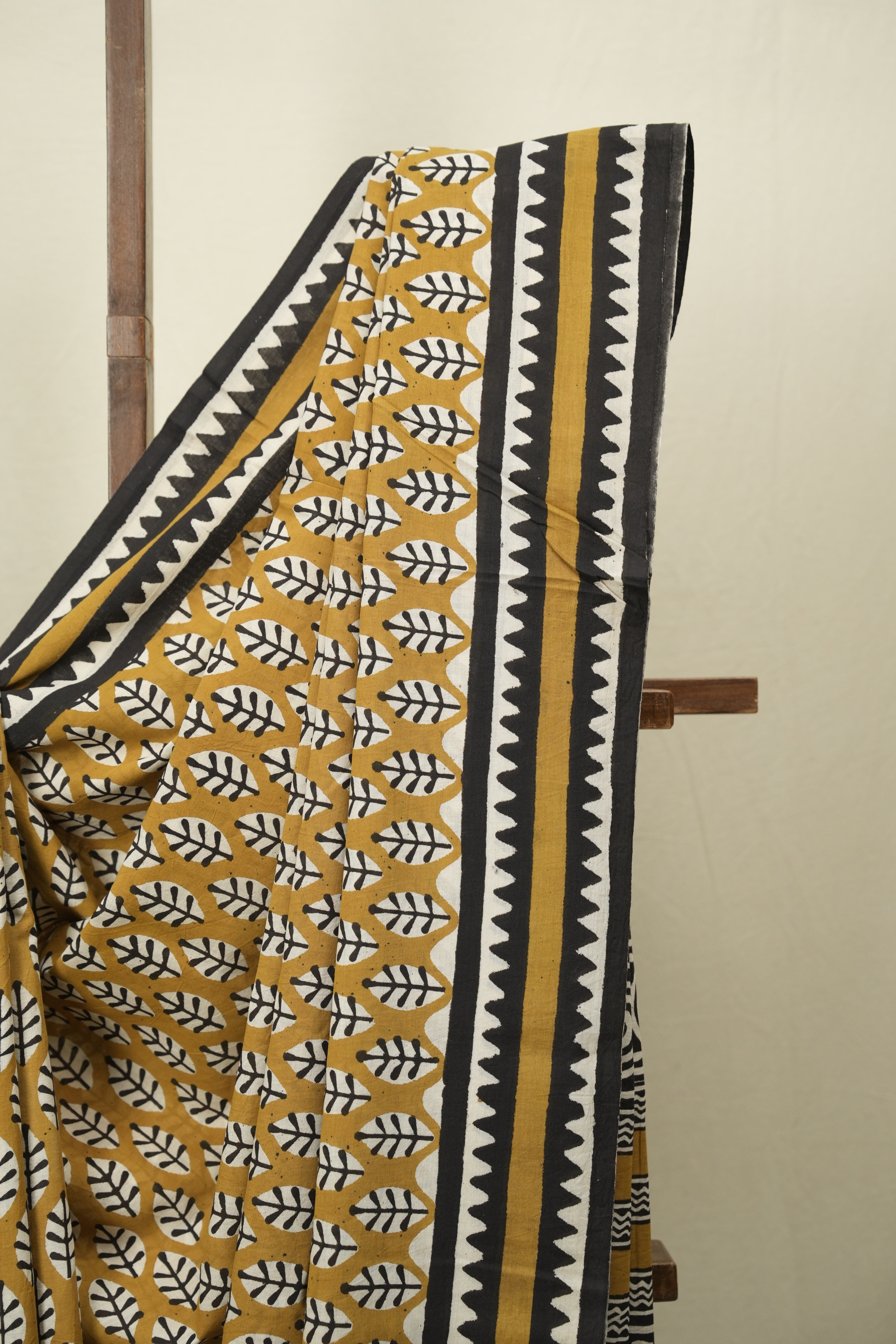 Mustard HBP Cotton Saree - SRMCS3638