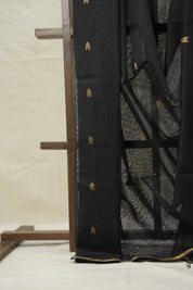 Black Maheshwari Saree - SRBMS989