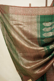 Grass Green Tussar Banarasi Silk Saree - SRGGBSS830