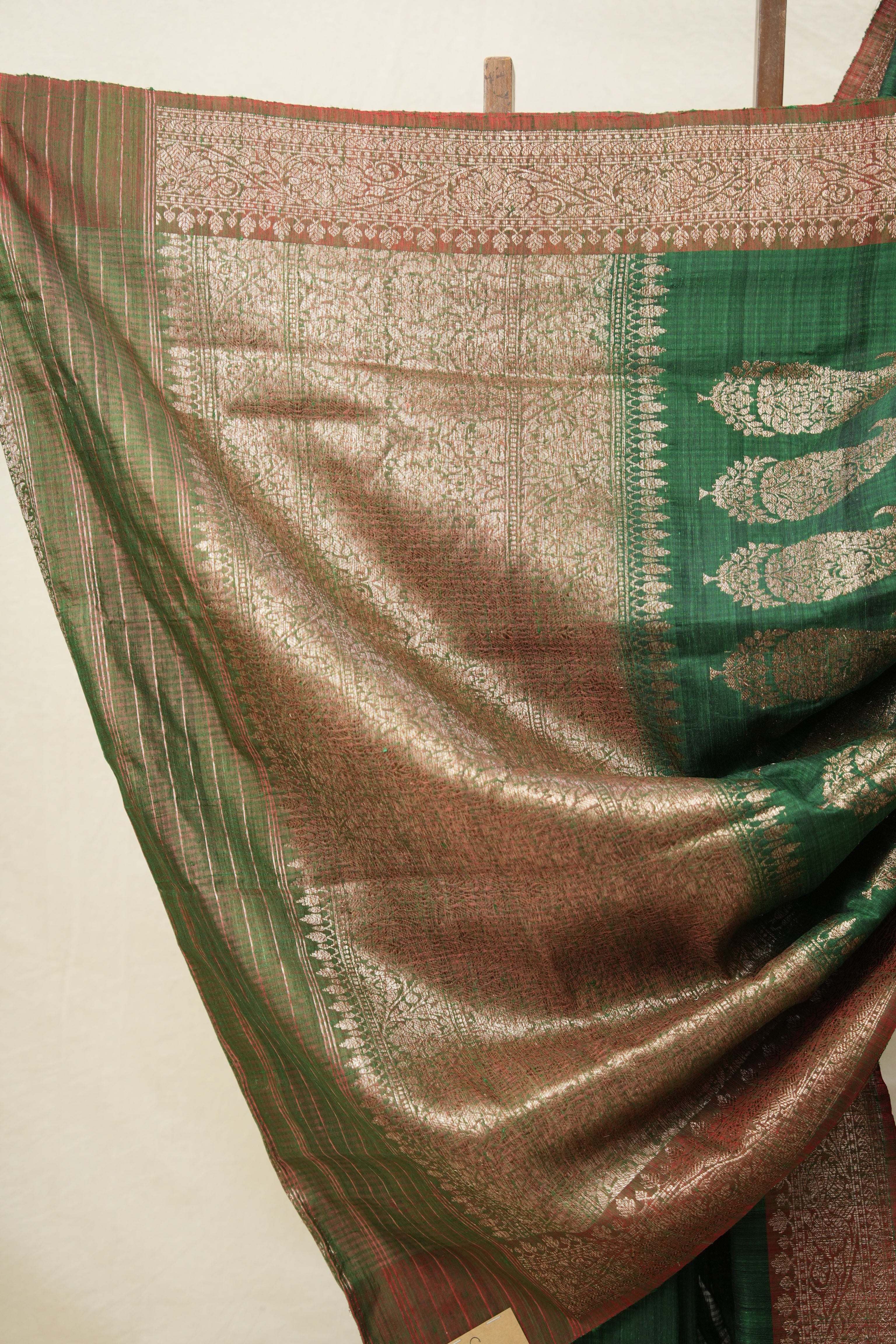 Grass Green Tussar Banarasi Silk Saree - SRGGBSS830