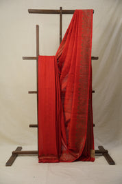 Scarlet Red Tussar Banarasi Silk Saree - SRSRBSS831