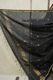 Black Maheshwari Saree - SRBMS989