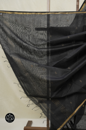 Black Maheshwari Saree - SRBMS989