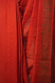 Scarlet Red Tussar Banarasi Silk Saree - SRSRBSS831