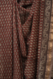 Light Brown HBP Cotton Silk Saree With Maheshwari Border - SRLBCSS1612