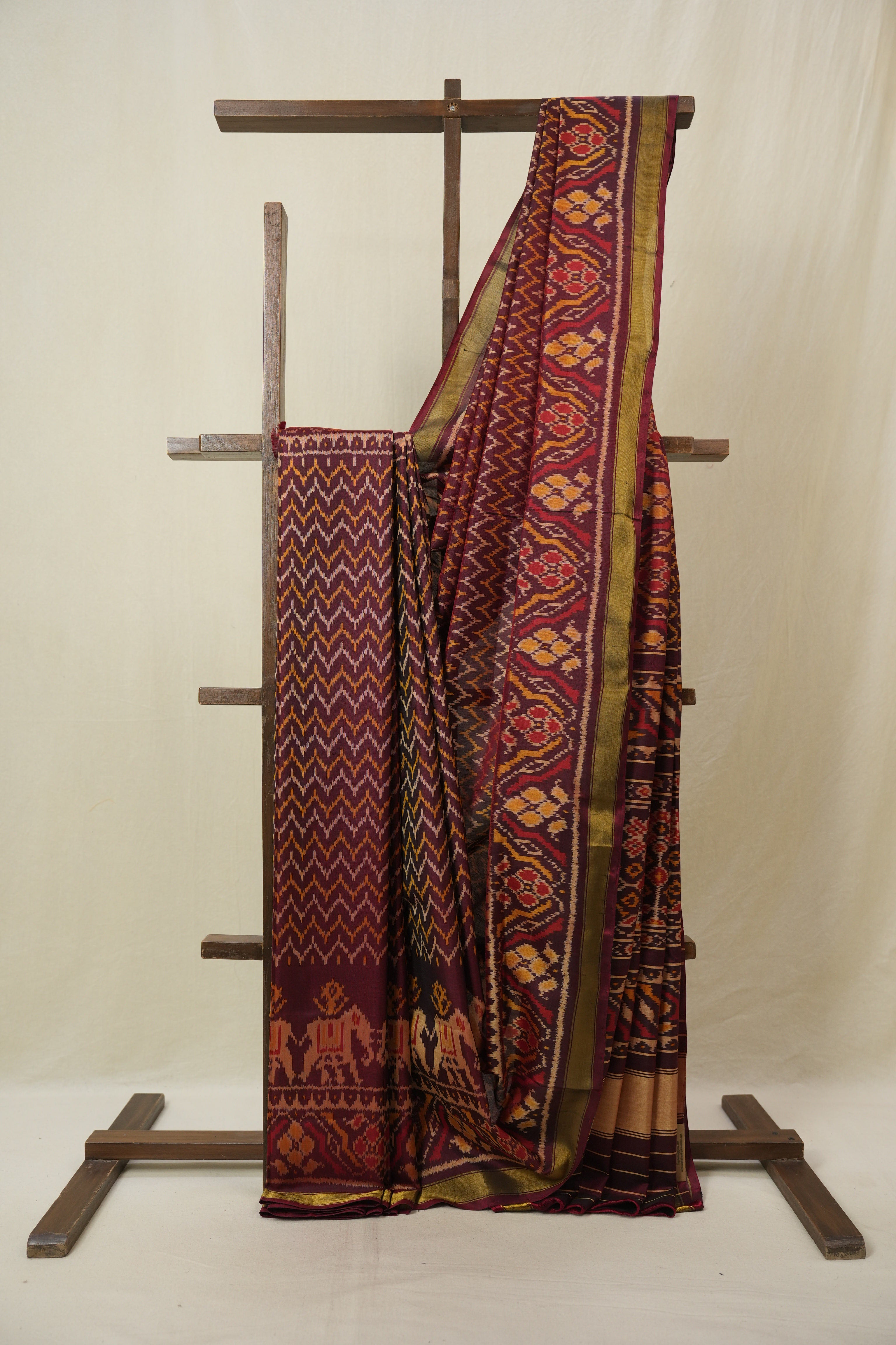 Maroon Rajkot Patola Silk Saree - SRMRPSS605