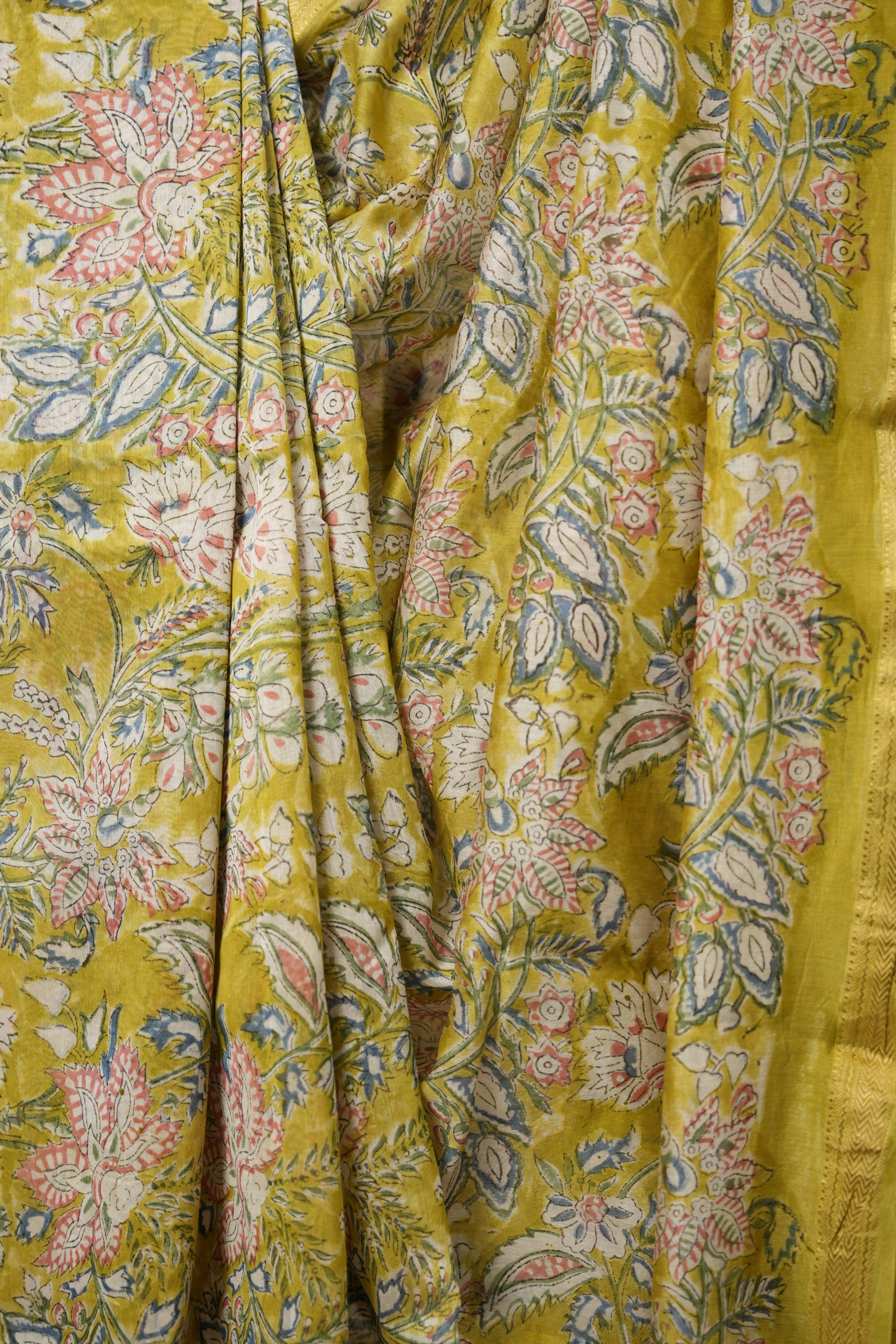 Moss HBP Cotton Silk Saree With Maheshwari Border - SRMCSS1302