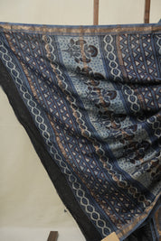Light Blue HBP Cotton Silk Saree With Maheshwari Border - SRLBCSS1613
