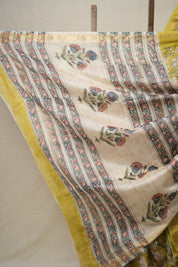 Moss HBP Cotton Silk Saree With Maheshwari Border - SRMCSS1302