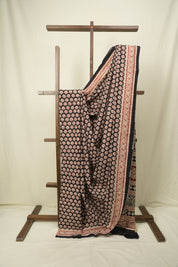 Black HBP Cotton Saree - SRBCS3639