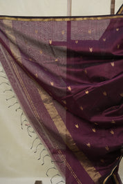 Plum Maheshwari Saree - SRPMS991