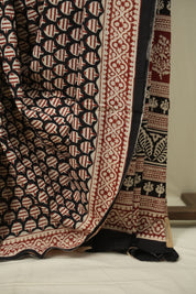Black HBP Cotton Saree - SRBCS3639