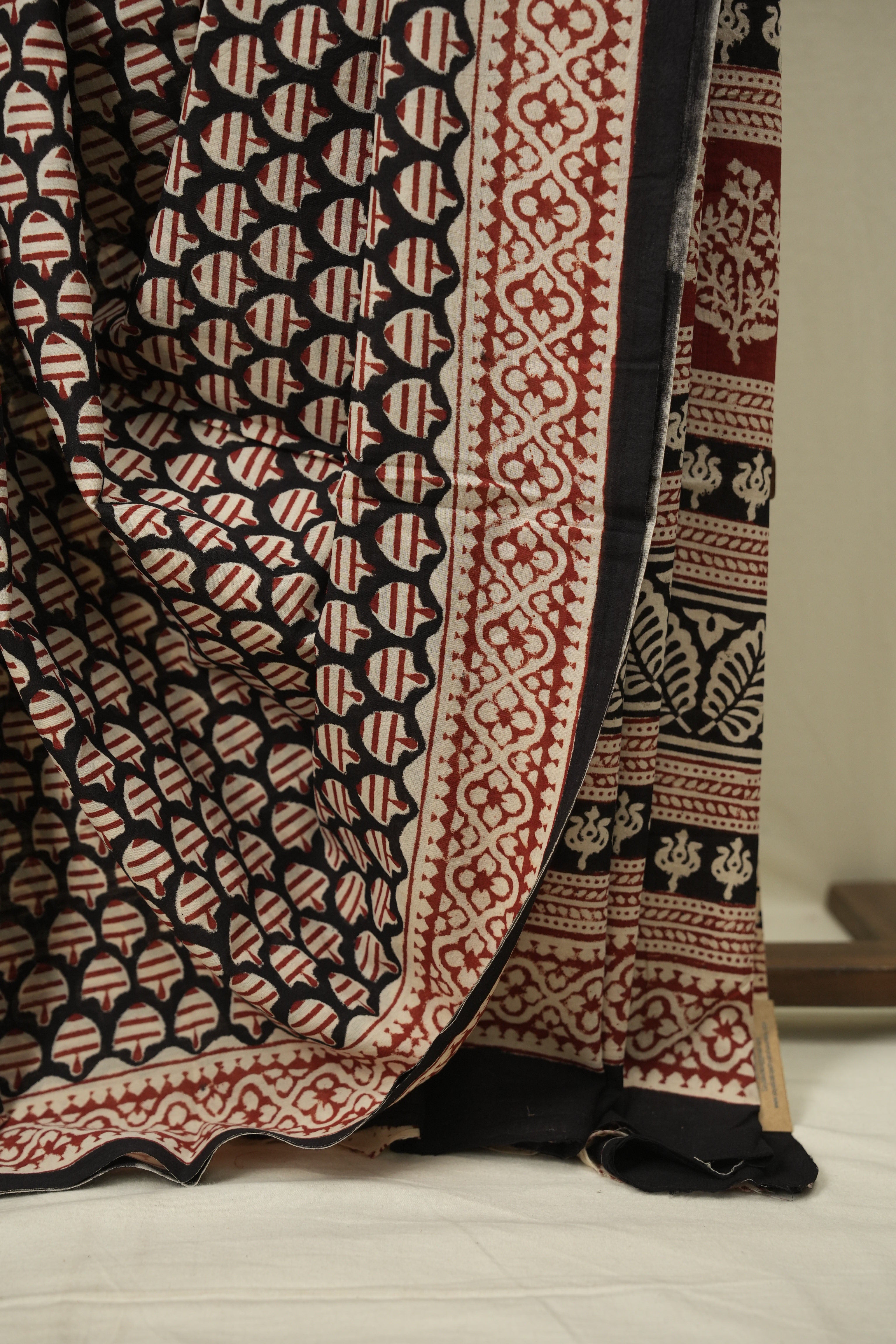 Black HBP Cotton Saree - SRBCS3639
