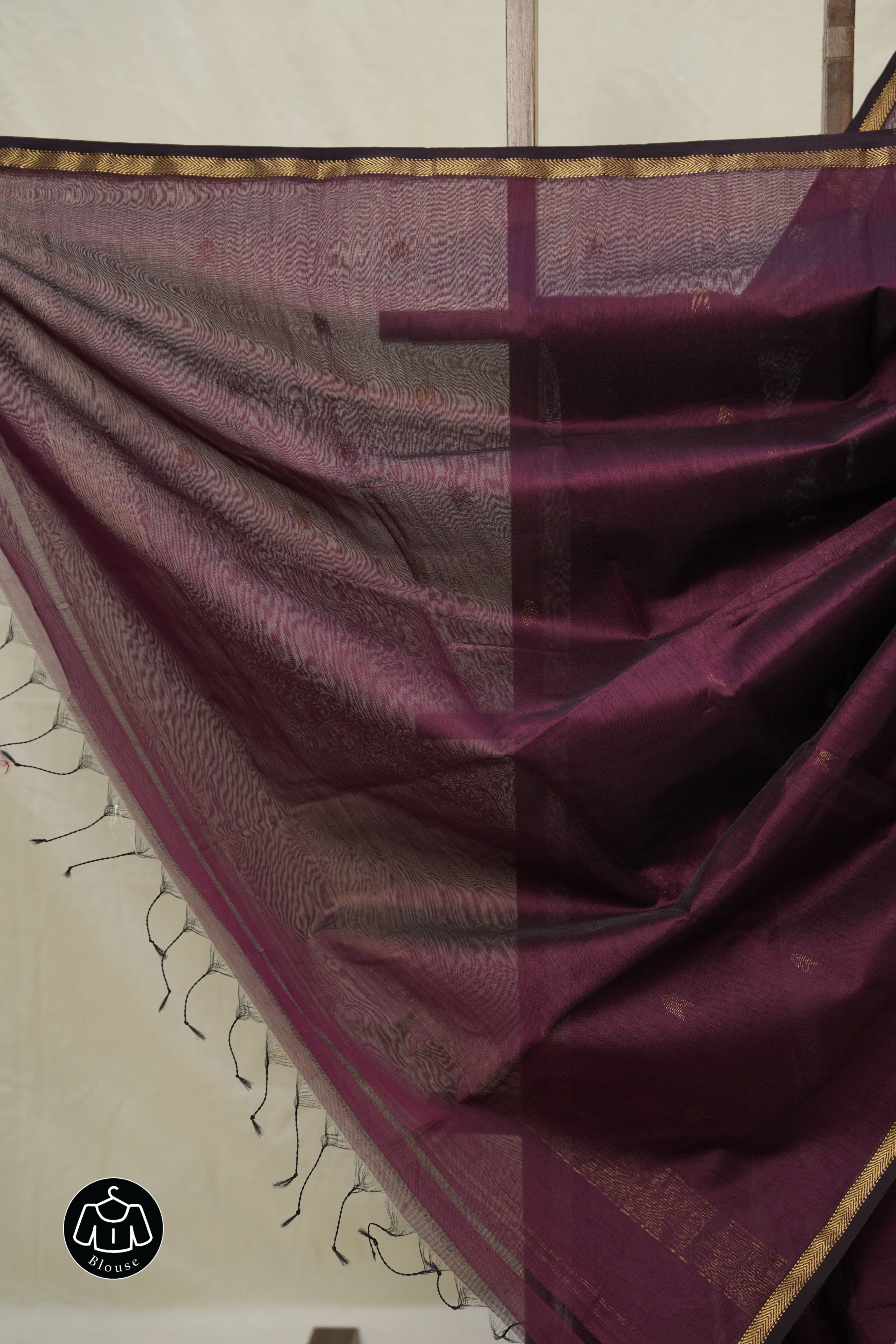 Plum Maheshwari Saree - SRPMS991