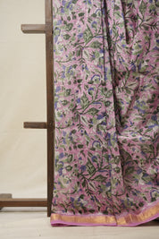 Pink HBP Cotton Silk Saree With Maheshwari Border - SRPCSS1356