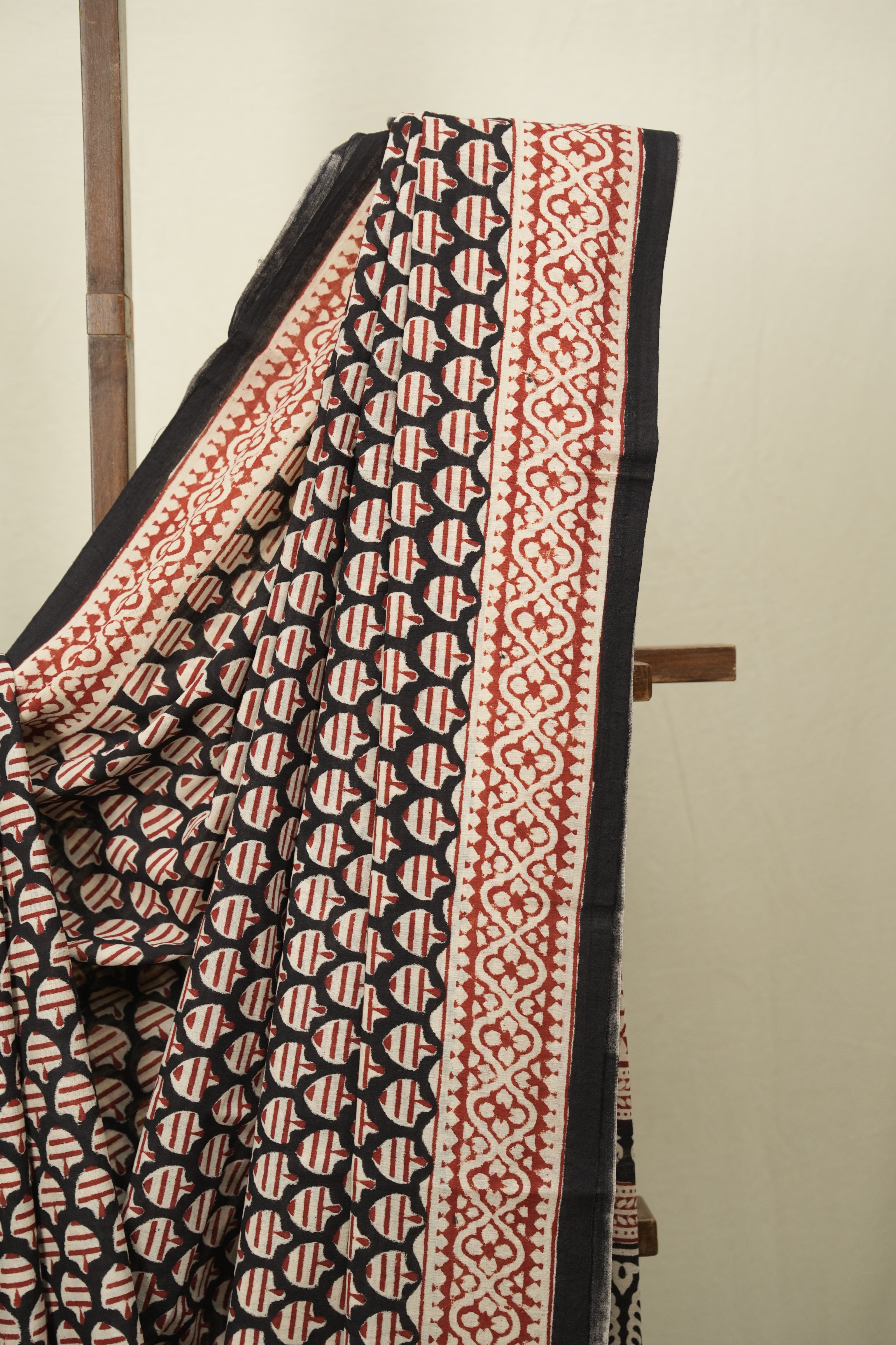 Black HBP Cotton Saree - SRBCS3639